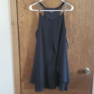 BCX black dress with beaded straps